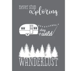 Schablone "Wanderlust" mit Rakel