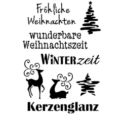 Schablone "Weihnachtsmotive + Schriften"