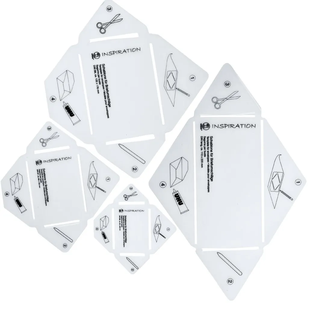 Schablonen-Set "Briefumschläge", 4 Stück