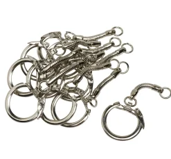 Schlüsselring mit Kette, 10 Stück