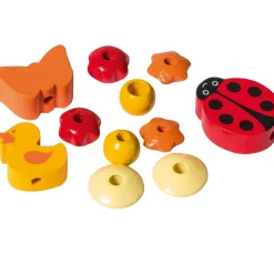 Schnullerketten Holzperlen "Marienkäfer"