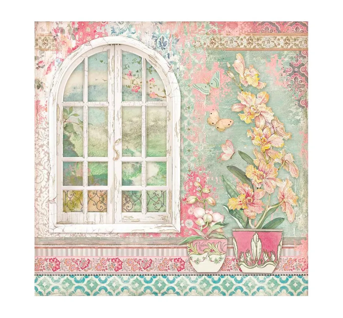 Scrapbook-Block "Katze und Orchidee"