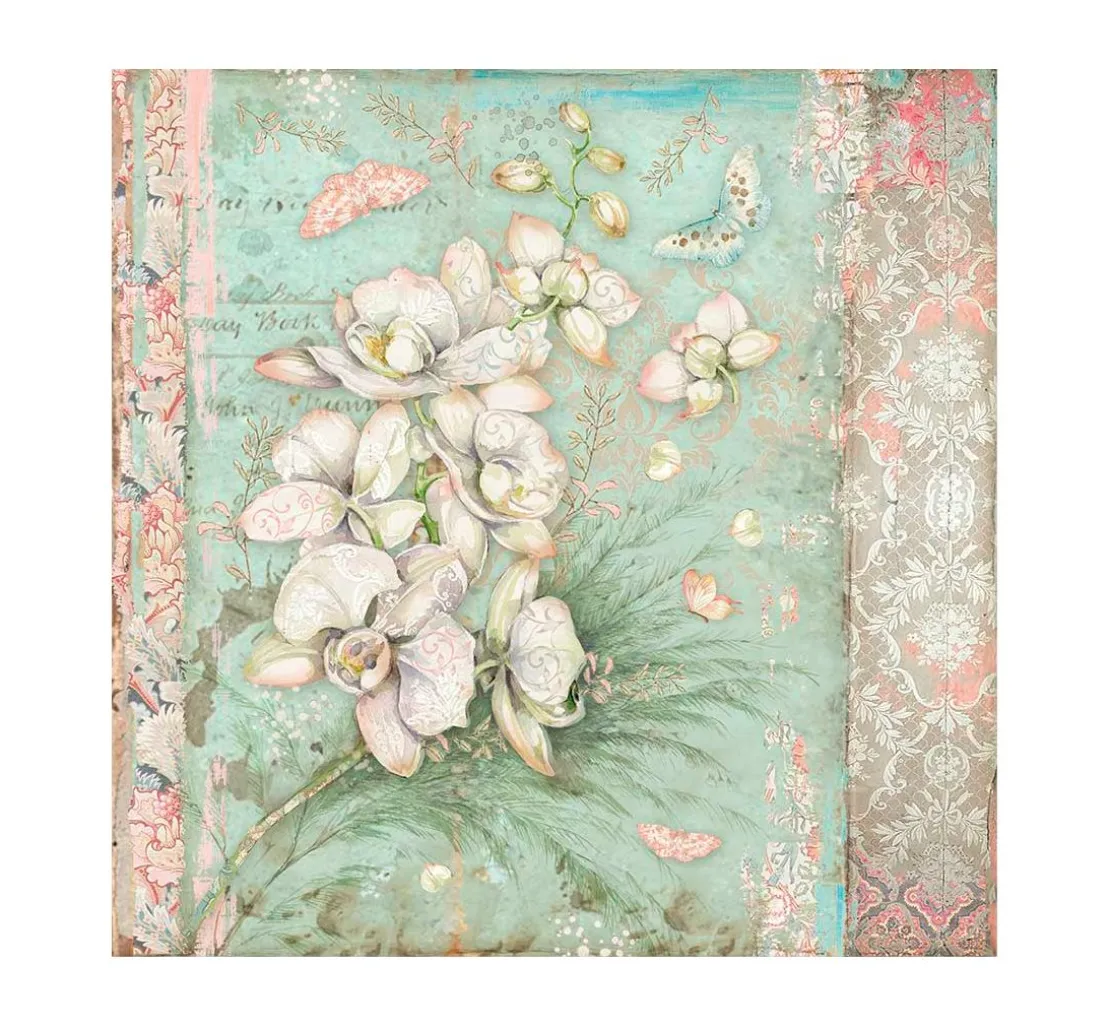 Scrapbook-Block "Katze und Orchidee"