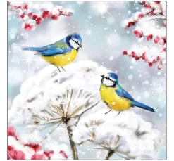 Serviette "Birds In The Snow"
