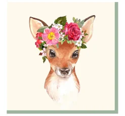 Serviette "Blumen Reh"