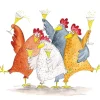 Serviette "Celebrating Chickens"