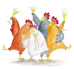 Serviette "Celebrating Chickens"