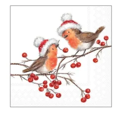 Serviette "Christmas Robins"
