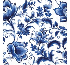 Serviette "Delft blue Florals"