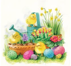 Serviette "Drei Küken"