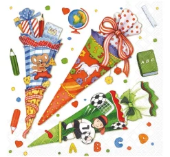 Serviette "Drei Schultüten"