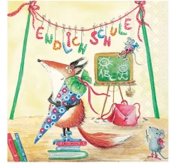 Serviette "Endlich Schule"