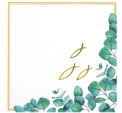 Serviette "Fische/Eukalyptus"