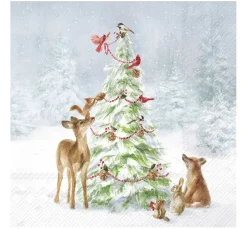 Serviette "Friends in Snow"