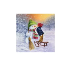 Serviette "Good Night Snowmen"