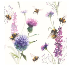 Serviette "Hummeln und Blumen"