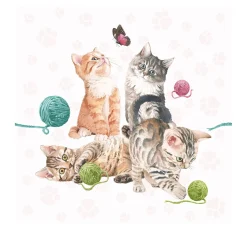 Serviette "Kätzchen spielen"