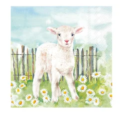 Serviette "Lämmchen auf der Wiese"