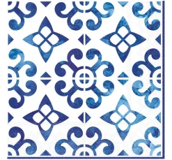 Serviette "Nordisch blau Kacheln"