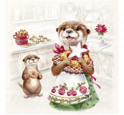 Serviette "Otter Family Baked"