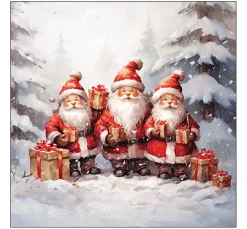 Serviette "Santa Triplets"