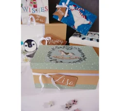 Serviette "Schaukelpferd im Kranz"