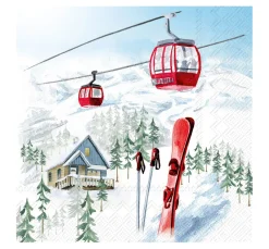 Serviette "Skiurlaub"