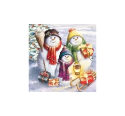 Serviette "Snowmen Family"