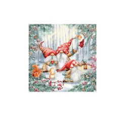 Serviette "Wichtel im Winterwald"