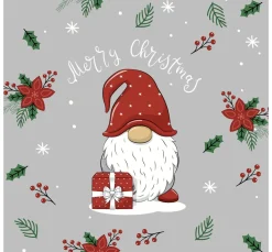 Serviette "Wichtel mit Geschenk"