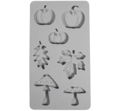 Silikon Gießform "Kürbis, Pilz, Blatt"