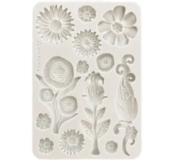 Silikonform A5 "Furry Friends - Flowers"