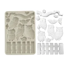 Silikonform A5 "The Owl's House - Owls and Branch"