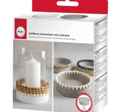 Silikon-Gießform "Untersetzer mit Lochrand"