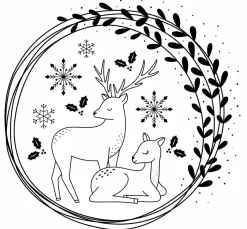 Silikonstempel "Snow Deers"