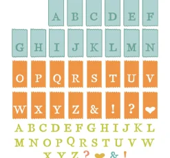 Sizzix Stanzschablone und Clear Stamps "Tab Stamp Alpha by 49 and Market"