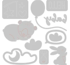 Sizzix Thinlits Stanzschablone "Hello Baby"