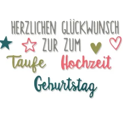 Sizzix Thinlits Stanzschablone "Herzlichen Glückwunsch"