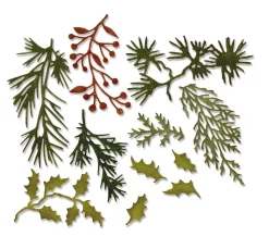 Sizzix Thinlits Stanzschablone "Holiday Greens by Tim Holtz"