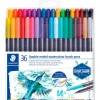 STAEDTLER Doppelfasermaler mit Pinselspitze, 36 Stück