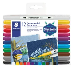 STAEDTLER Doppelfasermaler Textil, 12 St.