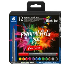 STAEDTLER Pigment brush pen, 12er-Set