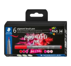 STAEDTLER Pigment brush pen, 6er-Set
