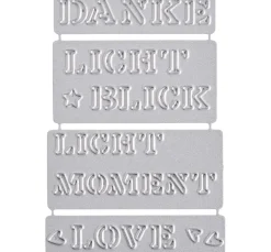 Stanzschablone "Schriftdekore" für Marinas Licht