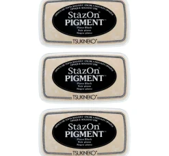 StazOn Pigment Stempelkissen Schwarz, 3er Set
