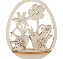 Steckmotiv Anhänger Ei "Vögel und Blumen"