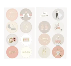 Sticker "Hochzeit", mit Goldfolie