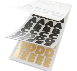 Stickerblock "Alphabet", Schwarz/Gold
