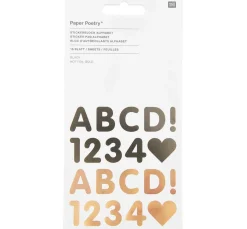 Stickerblock "Alphabet", Schwarz/Gold