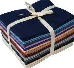 Stoffpaket Patchy Uni "Lavendel-Braun-Natur-Weiß", 17 Zuschnitte